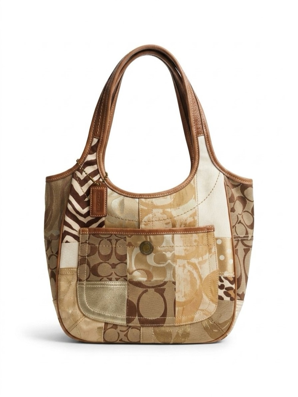 Coach Vintage Patchwork Ergo Hobo Shoulder Bag with Wristlet in Mixed Materials - Picture 2 of 9